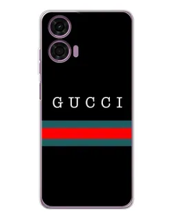 Чехол для Motorola Moto E14 с картинкой «Gucci — красный пояс»