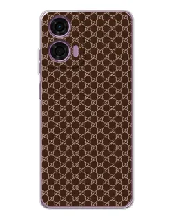 Чехол для Motorola Moto E14 с картинкой «Gucci — шоколадная сетка»