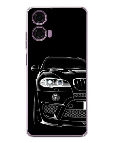 Чехол для Motorola Moto E14 с картинкой «Темный силуэт BMW»