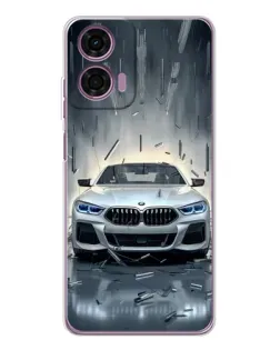Чехол для Motorola Moto E14 с картинкой «BMW в свете фар»
