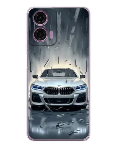 Чехол для Motorola Moto E14 с картинкой «BMW в свете фар»