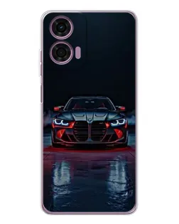 Чехол для Motorola Moto E14 с картинкой «BMW на мокрой дороге»