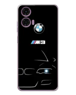 Чехол для Motorola Moto E14 с картинкой «Минималистичный принт BMW M3»