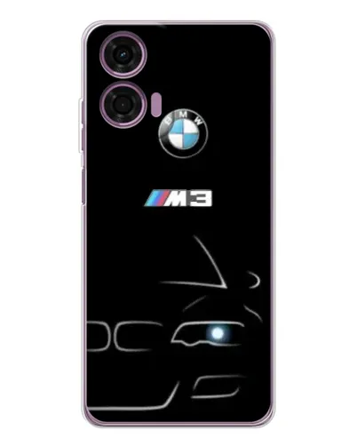 Чехол для Motorola Moto E14 с картинкой «Минималистичный принт BMW M3»
