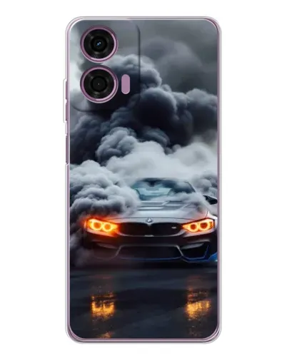 Чехол для Motorola Moto E14 с картинкой «BMW в дыму»