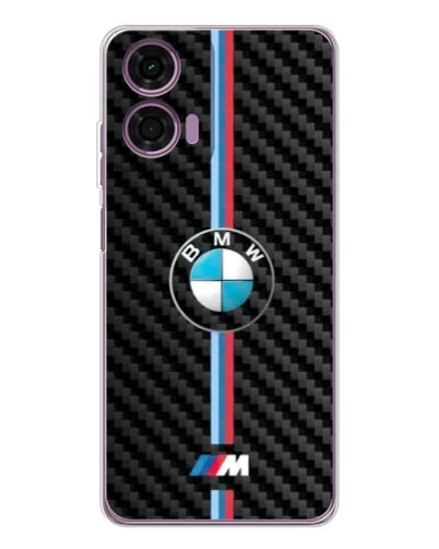 Чехол для Motorola Moto E14 с картинкой «Эмблема BMW и карбон»