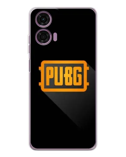 Чехол для Motorola Moto E14 с картинкой «PUBG — рамка лого»