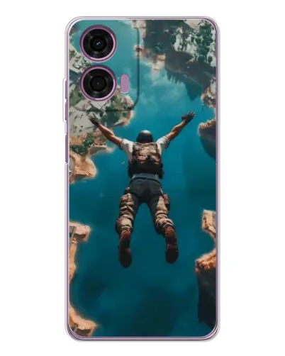 Чехол для Motorola Moto E14 с картинкой «PUBG — свободное падение»