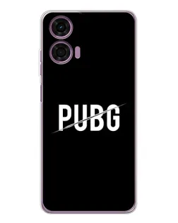 Чехол для Motorola Moto E14 с картинкой «PUBG — белый логотип»