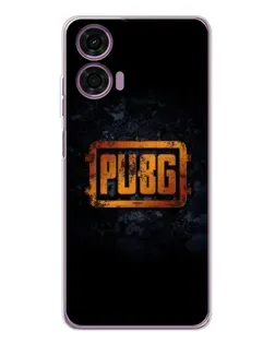 Чехол для Motorola Moto E14 с картинкой «PUBG — золотой логотип»