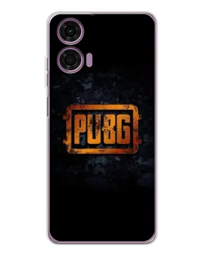 Чехол для Motorola Moto E14 с картинкой «PUBG — золотой логотип»