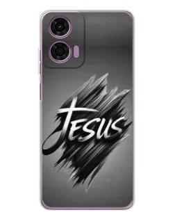Чехол для Motorola Moto E14 с картинкой «Надпись Jesus Graffiti»