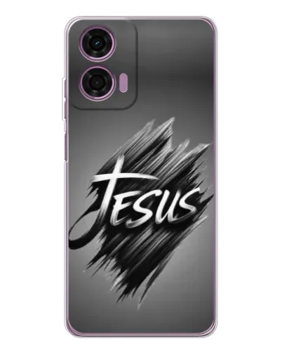 Чехол для Motorola Moto E14 с картинкой «Надпись Jesus Graffiti»