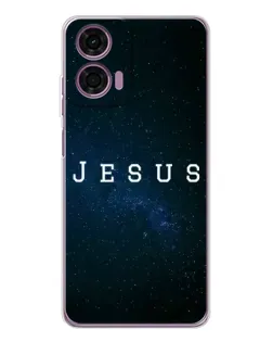 Чехол для Motorola Moto E14 с картинкой «Звездное небо Jesus»