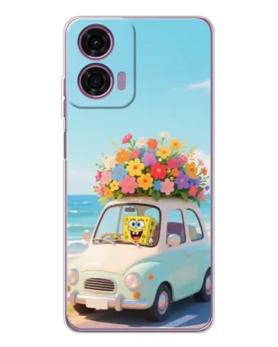 Чехол для Motorola Moto E14 с картинкой «Автомобильное путешествие»