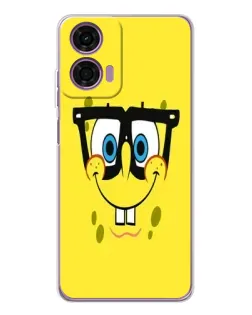 Чехол для Motorola Moto E14 с картинкой «Минималистичный Спанч Боб»