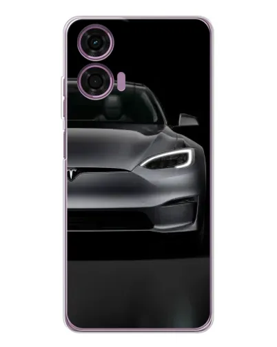 Чехол для Motorola Moto E14 с картинкой «Tesla Model S Look»