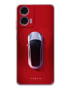 Чехол для Motorola Moto E14 с картинкой «Tesla Top View»
