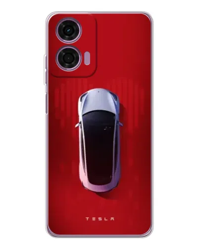 Чехол для Motorola Moto E14 с картинкой «Tesla Top View»