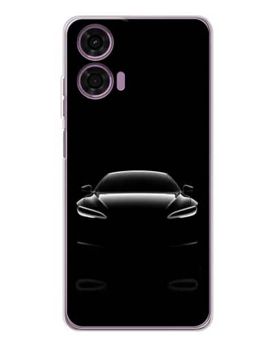 Чехол для Motorola Moto E14 с картинкой «Силуэт Tesla Night»