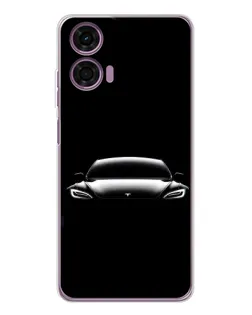 Чехол для Motorola Moto E14 с картинкой «Фары Tesla Night»