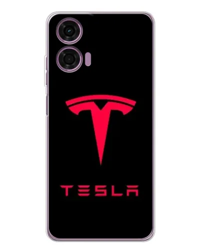 Чехол для Motorola Moto E14 с картинкой «Tesla Red Logo»