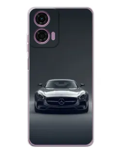 Чехол для Motorola Moto E14 с картинкой «Mercedes на черном»