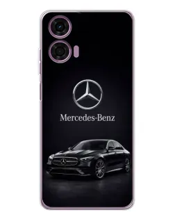Чехол для Motorola Moto E14 с картинкой «Mercedes — решетка радиатора»