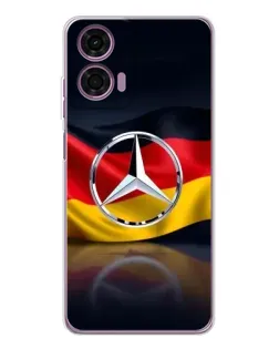 Чехол для Motorola Moto E14 с картинкой «Mercedes — флаг Германии»