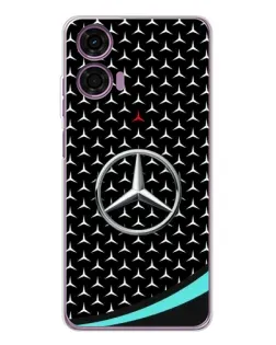 Чехол для Motorola Moto E14 с картинкой «Mercedes — бирюзовый акцент»