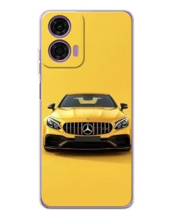 Чехол для Motorola Moto E14 с картинкой «Желтый Mercedes GT»