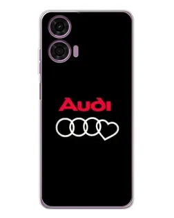 Чехол для Motorola Moto E14 с картинкой «Логотип Audi Heart»