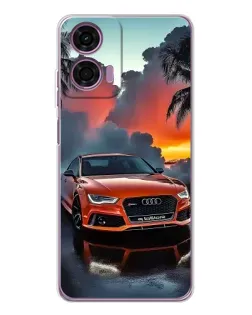 Чехол для Motorola Moto E14 с картинкой «Audi — закат»