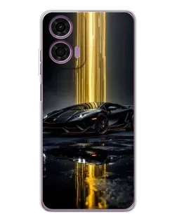Чехол для Motorola Moto E14 с картинкой «Ночной Lamborghini драйв»