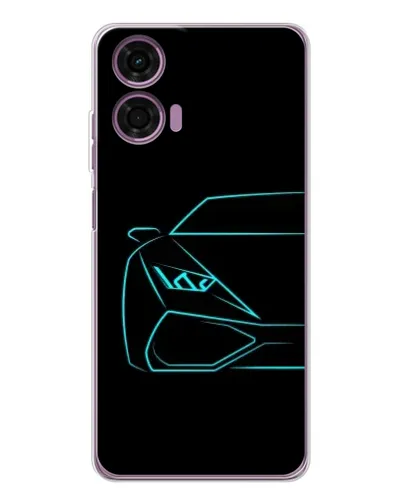 Чехол для Motorola Moto E14 с картинкой «Голубой силуэт Lamborghini» Чехол для Motorola Moto E14 с картинкой «Голубой силуэт Lamborghini»
