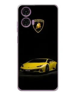 Чехол для Motorola Moto E14 с картинкой «Lamborghini желтый акцент»