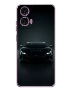 Чехол для Motorola Moto E14 с картинкой «Черный Lamborghini Aventador»