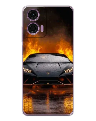 Чехол для Motorola Moto E14 с картинкой «Lamborghini в огне» Чехол для Motorola Moto E14 с картинкой «Lamborghini в огне»