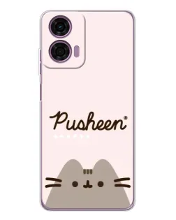 Чехол для Motorola Moto E14 с картинкой «Pusheen логотип»