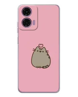 Чехол для Motorola Moto E14 с картинкой «Pusheen сердце»