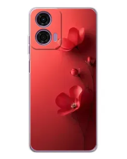 Чехол для Motorola Moto E14 с картинкой «Маковые соцветия»