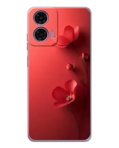 Чехол для Motorola Moto E14 с картинкой «Маковые соцветия»