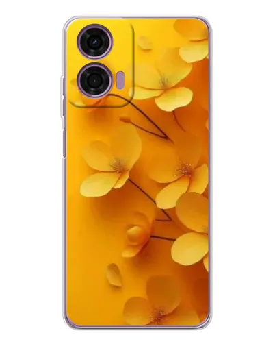 Чехол для Motorola Moto E14 с картинкой «Золотые лепестки»