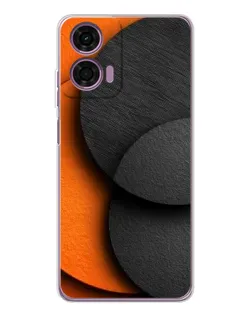 Чехол для Motorola Moto E14 с картинкой «Геометрия оранжевых кругов»