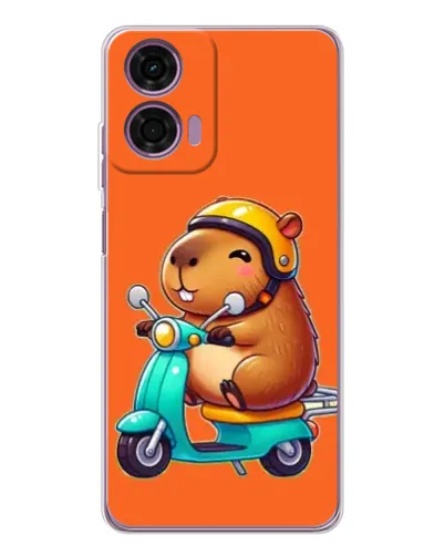 Чехол для Motorola Moto E14 с картинкой «Капибара на скутере» Чехол для Motorola Moto E14 с картинкой «Капибара на скутере»