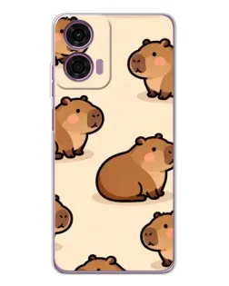 Чохол для Motorola Moto E14 з картинкою «Паттерн милих капібар» Чохол для Motorola Moto E14 з картинкою «Паттерн милих капібар»