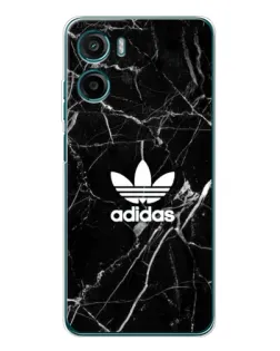 Чехол для Motorola Moto E15 с картинкой «Белый мрамор Adidas»