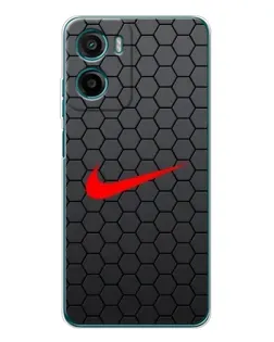 Чехол для Motorola Moto E15 с картинкой «Nike — карбоновая сетка»