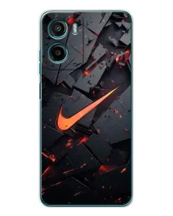 Чехол для Motorola Moto E15 с картинкой «Nike — эффект разломов»