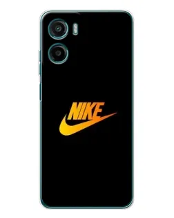 Чехол для Motorola Moto E15 с картинкой «Золотой логотип Nike»